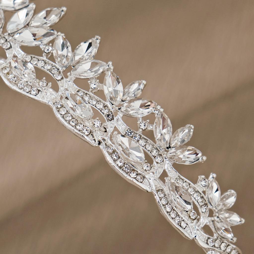 Bridal Crown Hair Accessories Princess Birthday Crown Korean Wedding Jewelry Alloy Marquise Rhinestone Children's Crown