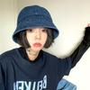 Lightweight Retro Fisherman Hat Cloth Sun Protection Basin Cap Simple Denim Bucket Hats  Summer