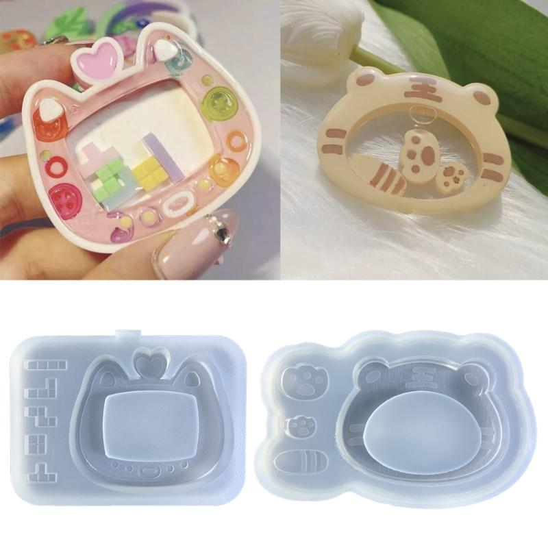 Quicksand Resin Casting Molds,Resin Art Shaker Mold,Crystal Silicone Hollow Mold Epoxy Pendant Mold Cute Keychain Mold