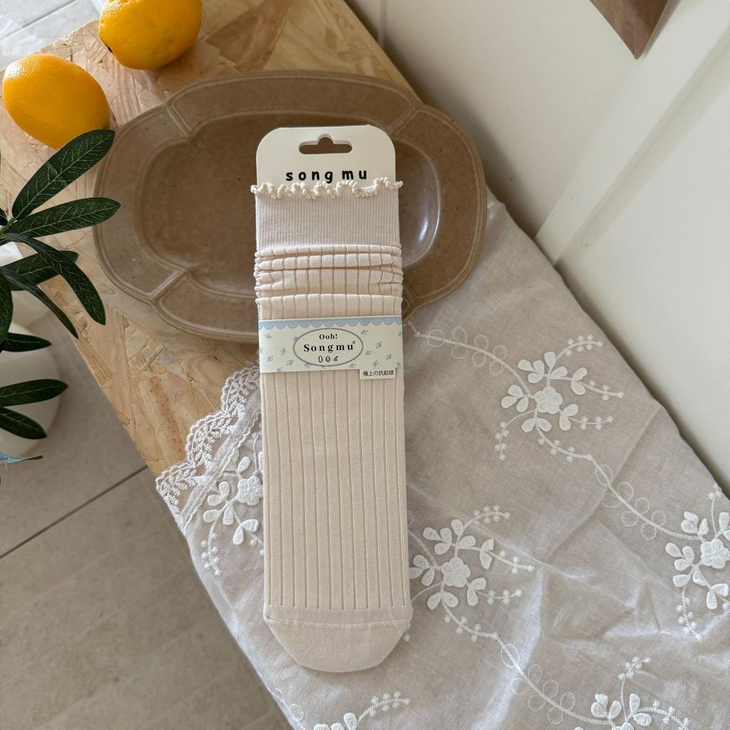 White Lace Socks, Socks, Summer Thin Ballet Style Girls, Anti-Pilling, Summer Long Piles Of Socks, Cotton Socks