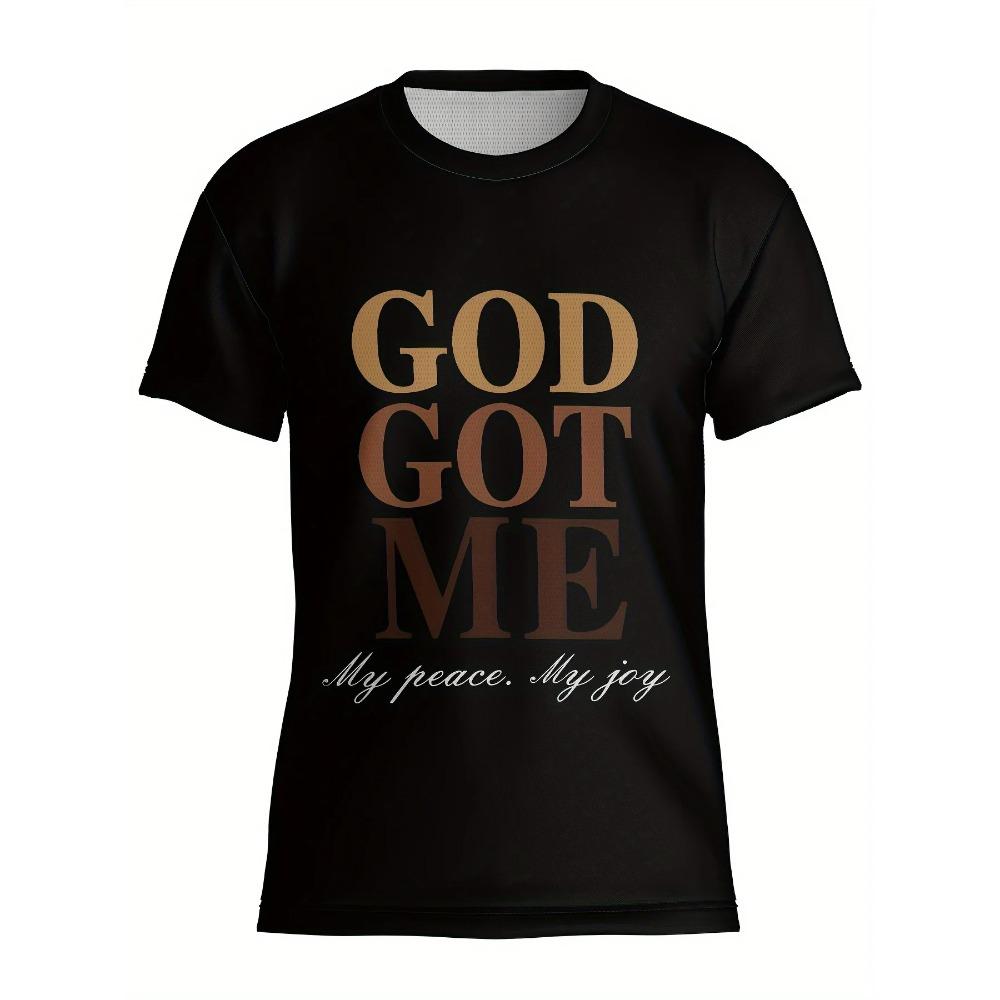 Men's Got Me Graphic Print T-shirt, Short Sleeve Crew Neck Tee, Men's Clothing For Summer Outdoor