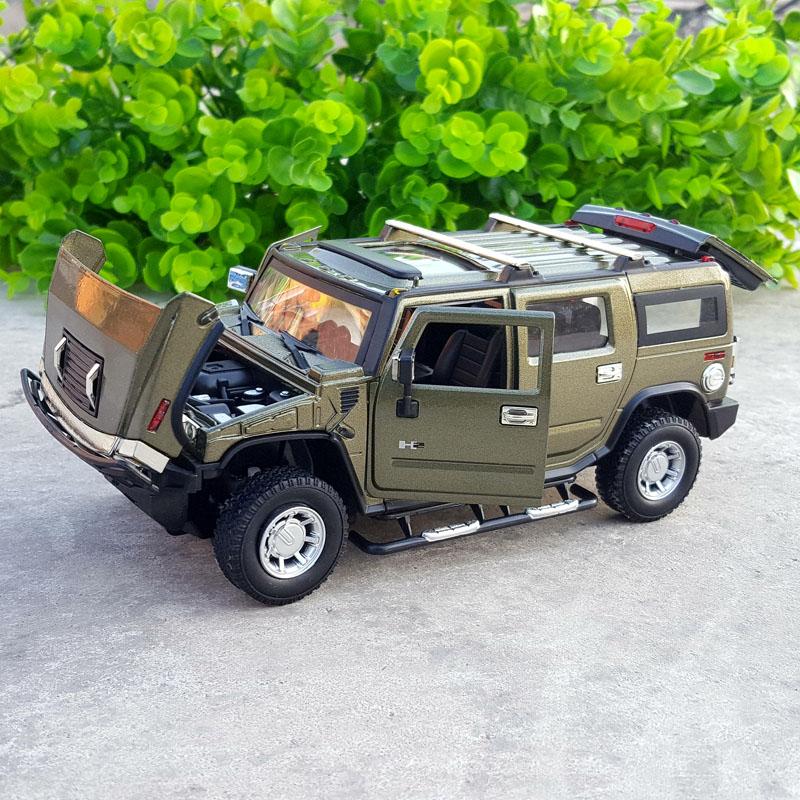 1:24 HUMMER H2 Modello Auto in Lega Metallo Pressofuso Veicoli Fuoristrada Collezione Modelli Auto Alta Simulazione Giocattolo per Bambini Regalo Ornamenti