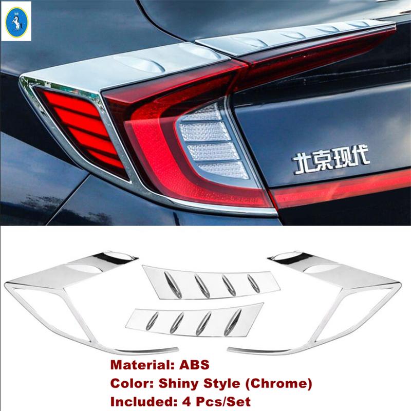 Chrom / Karbonfaser Auto Rückleuchten Rücklicht Heckleuchten Dekor Abdeckung Zierleiste ABS Zubehör für Hyundai Sonata DN8 -