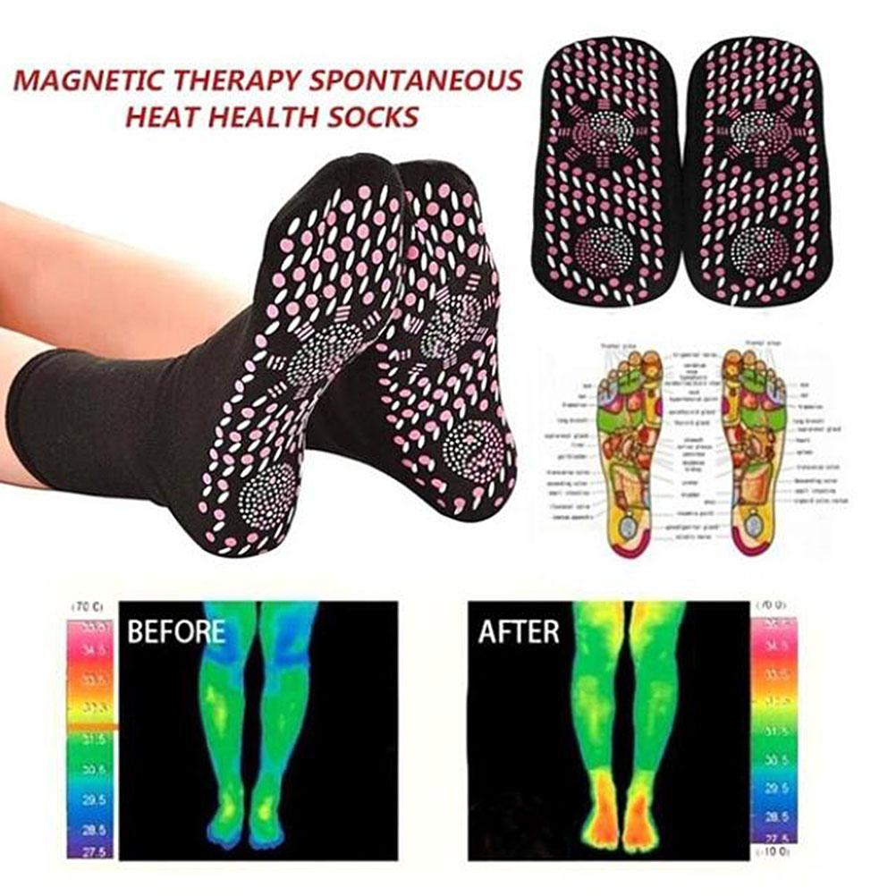 

1 пара самонагревающихся носков для магнитотерапии, дышащие массажные носки для ухода за ногами, забота о здоровье красный