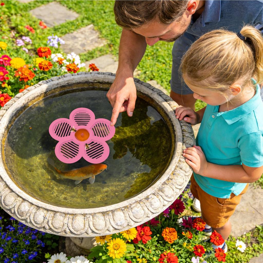 Floating Bee Waterer 19.5cm Flower Shape Water Feeder Bee Watering Station For Butterfly Outdoor Yard Garden Pond Pool Farm