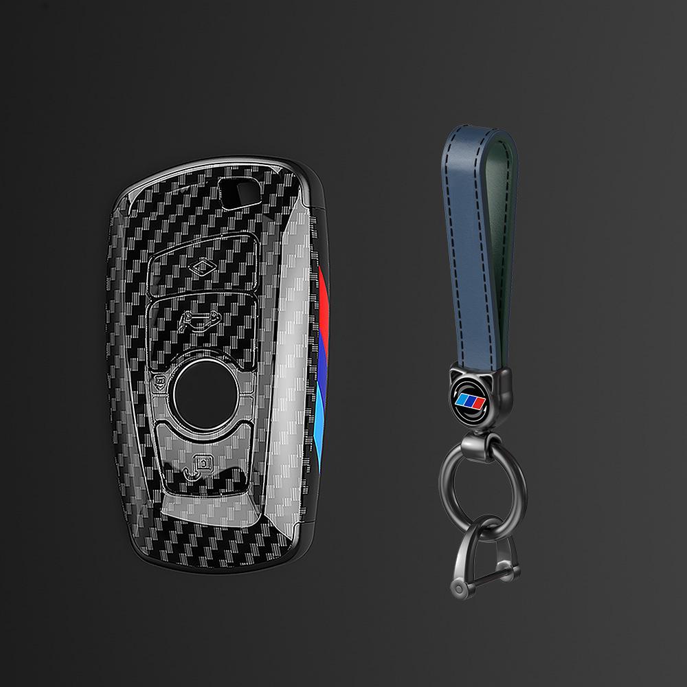 Carbon Fibre Car Key Cover Case Holder Shell Bag For BMW F30 F20 F10 F18 F22 F01 X3 X4 F06 F02 M3 M5 Auto Keychain Accessories