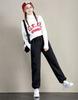 Women's High Waist Harem Pants Loose Fit Sweet Girl Style Fleece Lined Drawstring Warm Casual Nine-point Daily Jogger Trousers