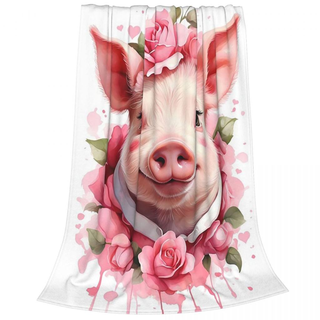 Cute Pig Design For Cute Pig Lovers Blankets Soft Warm Flannel Throw Blanket Plush for Bed Living room Picnic Travel Home Sofa