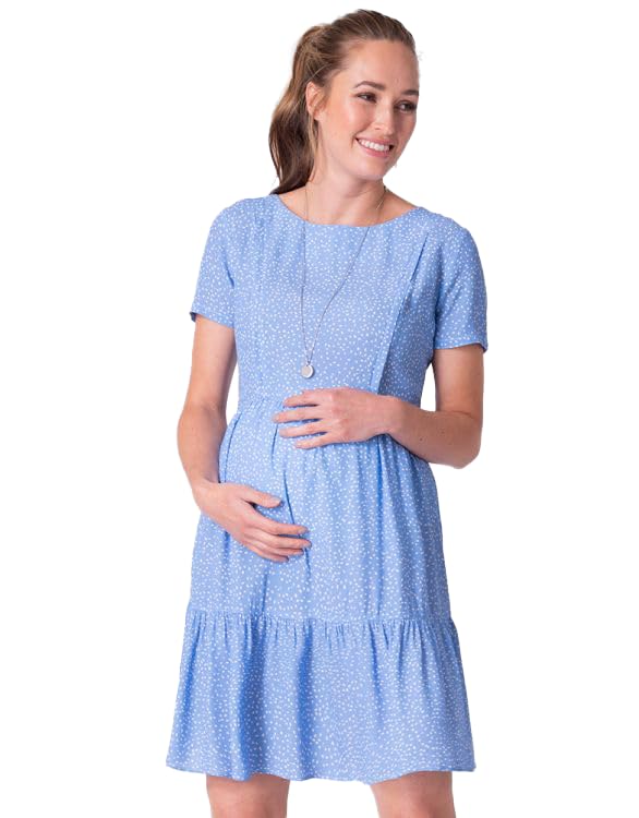 Seraphine GENEVIE Casual Maternity Blue Dot Pattern Women's Dress,