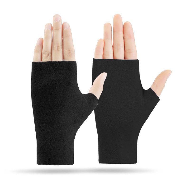 Women's Winter Plush Half-Finger Thermal Fleece Gloves - Skin-Friendly for Typing and Writing