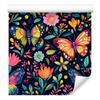 Wallpaper Colorful Butterflies Navy Blue, Turquoise and Burgundy 50x1000