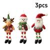 Christmas Tree Plush Hanging Ornaments Santa Snowman Reindeer Doll Pendants Tartan Cloth Xmas Home Holiday Party Gift Ornaments