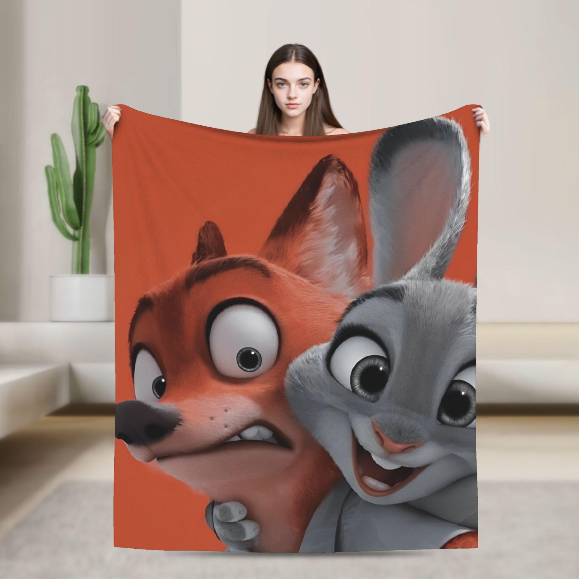 

Anime Zootopia Cartoon Blanket Soft Warm Comfortable Plush Throw Blanket For Home Decor Travel Flannel Bedspread Bed Cover 75x90cm