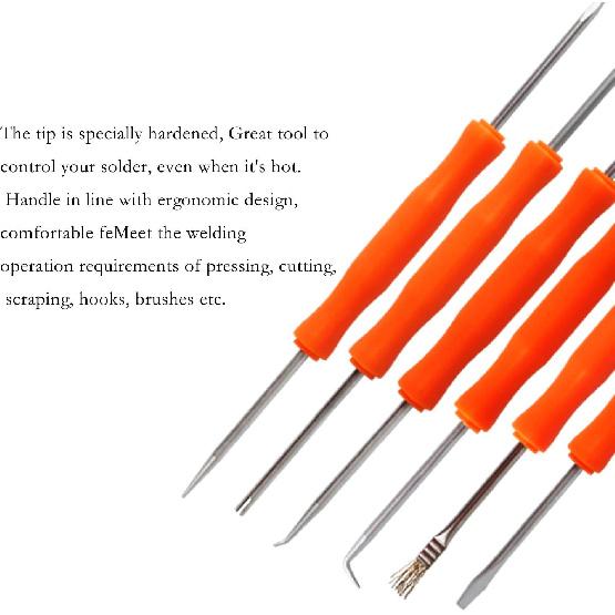 Kaisiking 6 Pcs Double Sided Soldering Assist Aid Repair Tool with 2 Precision Tweezers for Electronics Repair and Soldering