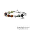 Trendy Classic Natural Stone Beads Bracelet for Men Stainless Steel Chain Bracelets Waterproof Fashion Jewelry Gift for Him