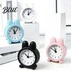 Metal Analog Clock Cartoon Bunny Alarm Clock Silent Non-Ticking Kids Battery Powered Desk for Home Bedroom Study Room Desktop