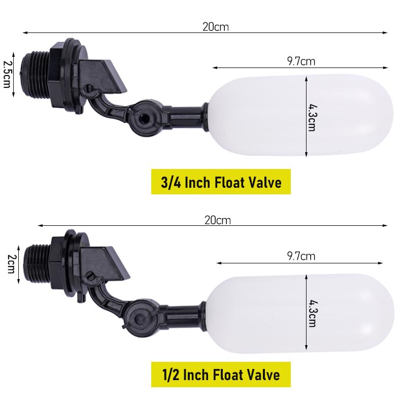1/2 3/4 Inch Plastic Water Float Ball Valve Automatic Feed Fill Fish Tank Aquarium Water Humidifier Water Control Valve