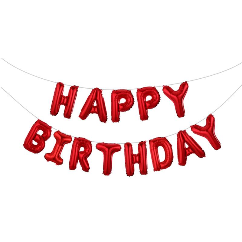 16 inch Happy Birthday Letter Set Happy Birthday Aluminum Film Balloon Pendant Aluminum Foil Ball Celebration