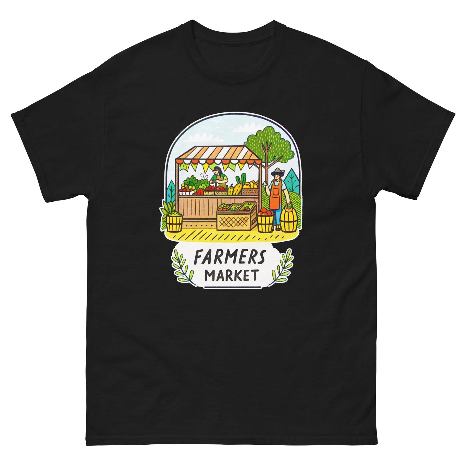 Farmers Market Mountain Ski Resort Town T-Shirt L