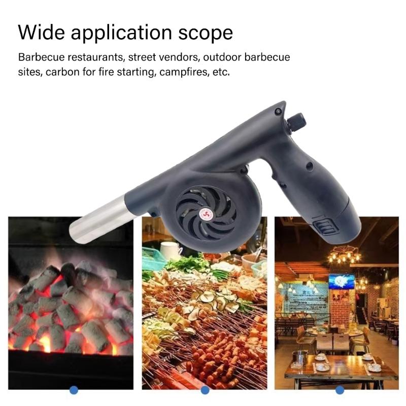 Outdoor Cooking BBQ Fan Charcoal Blower Portable Barbeque Air Blower Adjustment Speed for Barbecue Picnic Camping