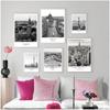 Black White Canvas Painting World City Landscape Paris London New York Poster Prints Nordic Style Wall Art Picture Home Decor