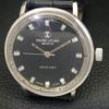 HAND-WINDING VINTAGE FAVRE LEUBA SEA CHIEF SWISS MENS BLACK DIAL WATCH a703835-1