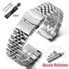 Bransoleta ze stali nierdzewnej z prostym zakończeniem typu Jubilee dla Seiko SKX007/009 Metalowy pasek do zegarka 18mm 19mm 20mm 21mm 22mm 24mm Pasek