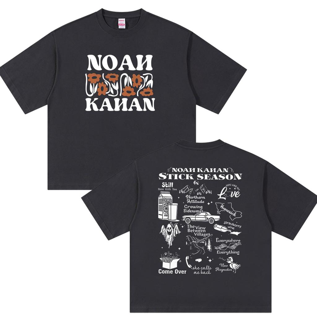 Noah Kahan Stick Season Tour 2026 Print T Shirt Unisex Women Casual Fashion Oversized Cotton Tshirt Vintage Harajuku Clothing Tees