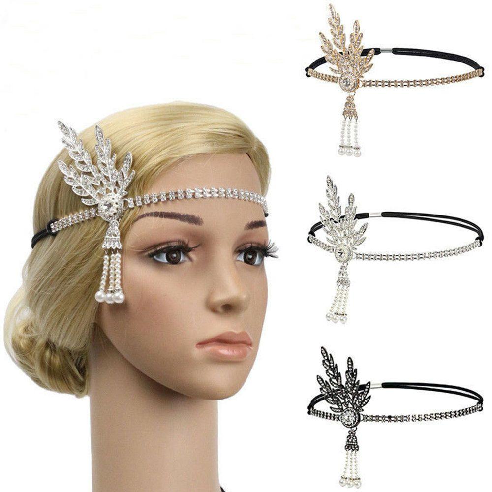High Quality Elegant Vintage Bridal Headpiece Gatsby Flapper Dress Accessories Pearl Headband
