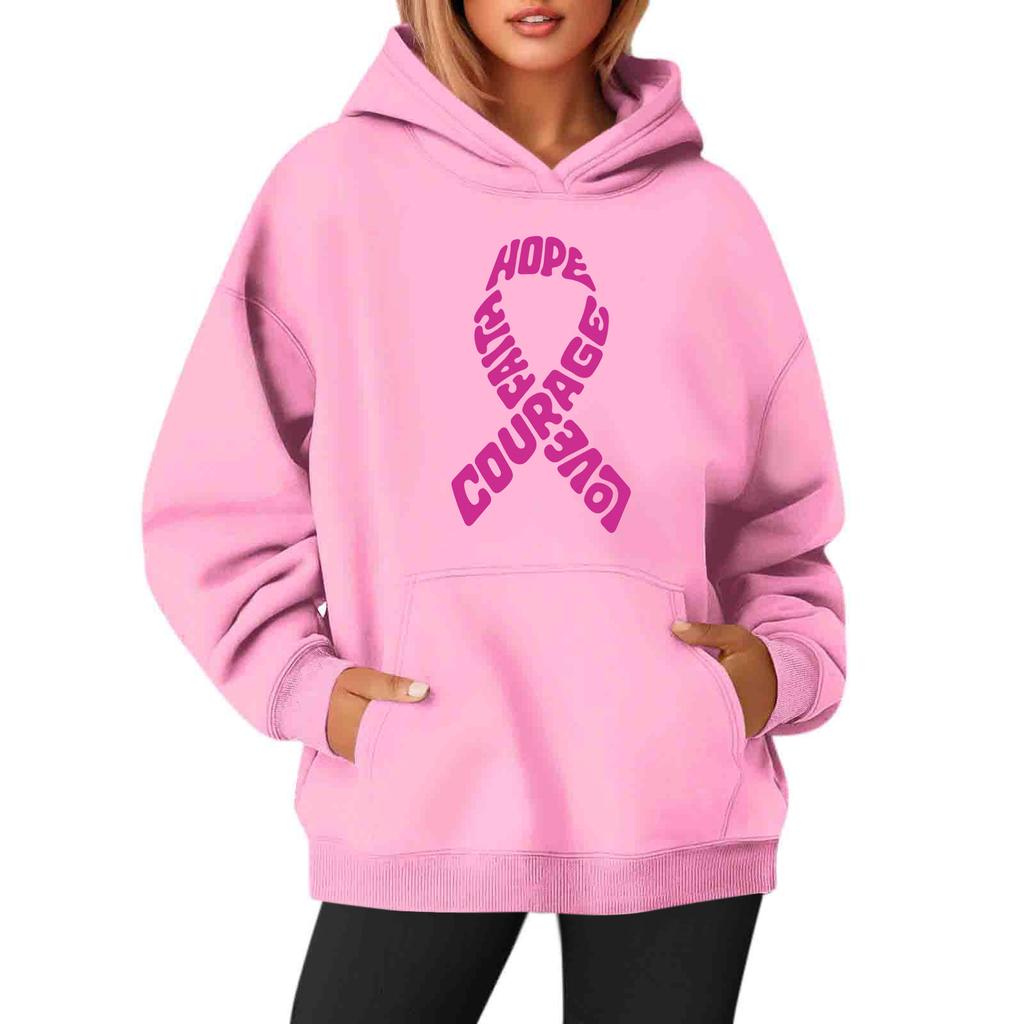 Damen Langarm Kapuzenpullover mit Druck