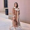 Women Autumn Winter Loose Long Sleeve Coat Pu Faux Leather Plush Jackets Outwear Double-breasted Trench Overcoats