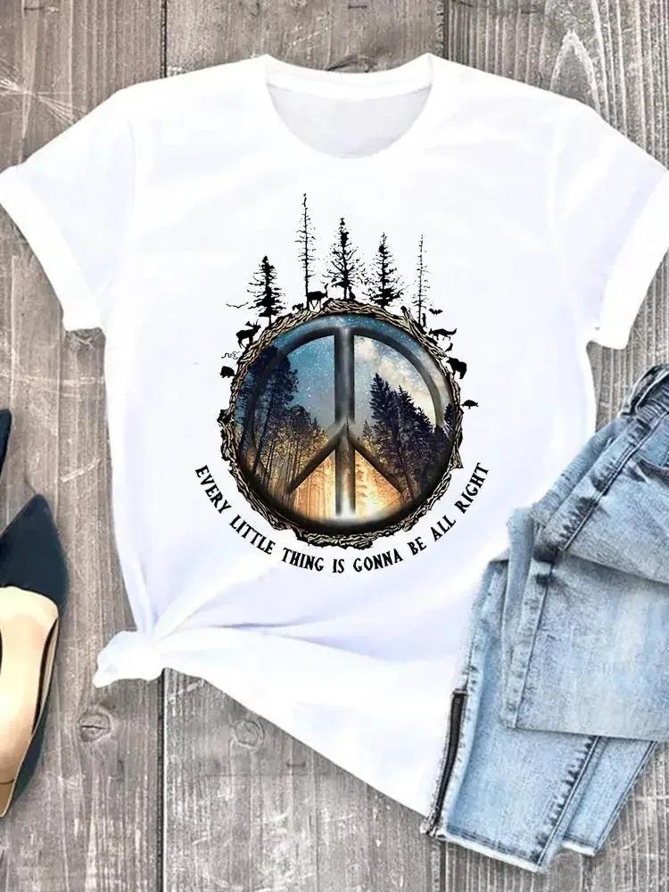 Womens White Short Sleeved Tshirt  Sunflower Bicycle Printed Casual Summer Fashion Tshirt with Rose Heart Pattern Top