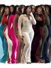 2025 Spring/Summer Women's Sexy Tight Long Sleeve Bell Bottom Two-Piece Set