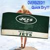 New York Jets Logo Print Beach Towel, Large Soft Quick Dry Towel for Beach Camping Swimming