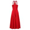 Women's Multi-color Halter Button Midi Camisole Dress - Elegant 2026 New Style