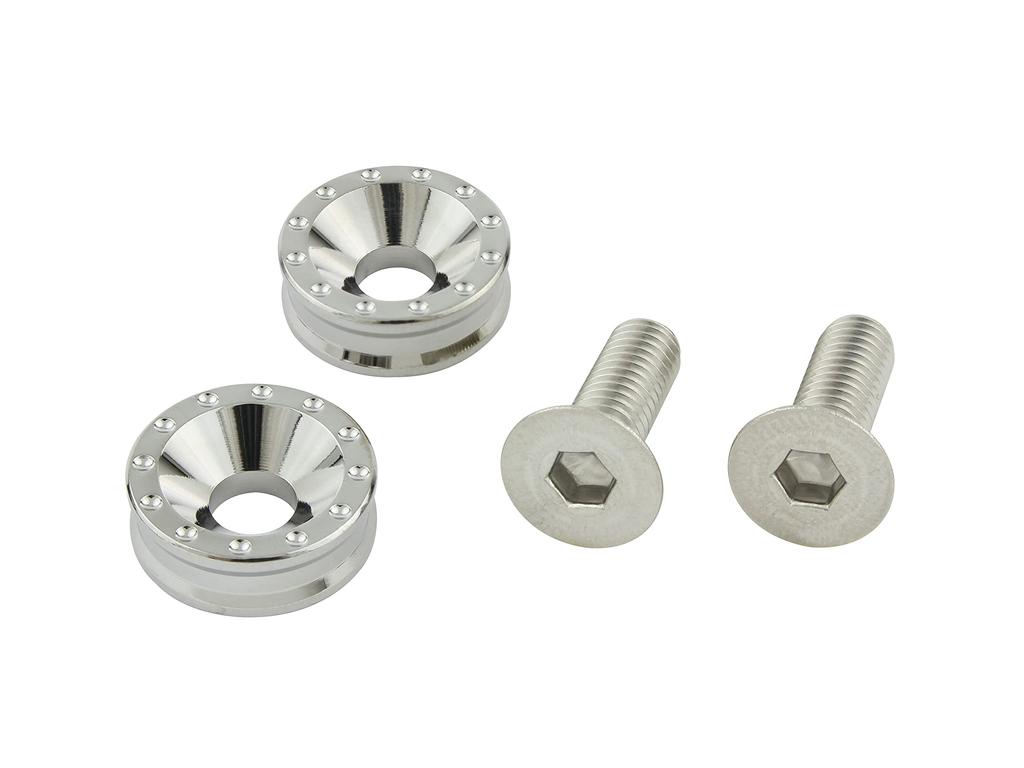 POSH FAITH Motorcycle Supplies Billet License Plate Holder Set with Flathead Screws M6 X 18mm Includes 2 Pieces Plated 500097