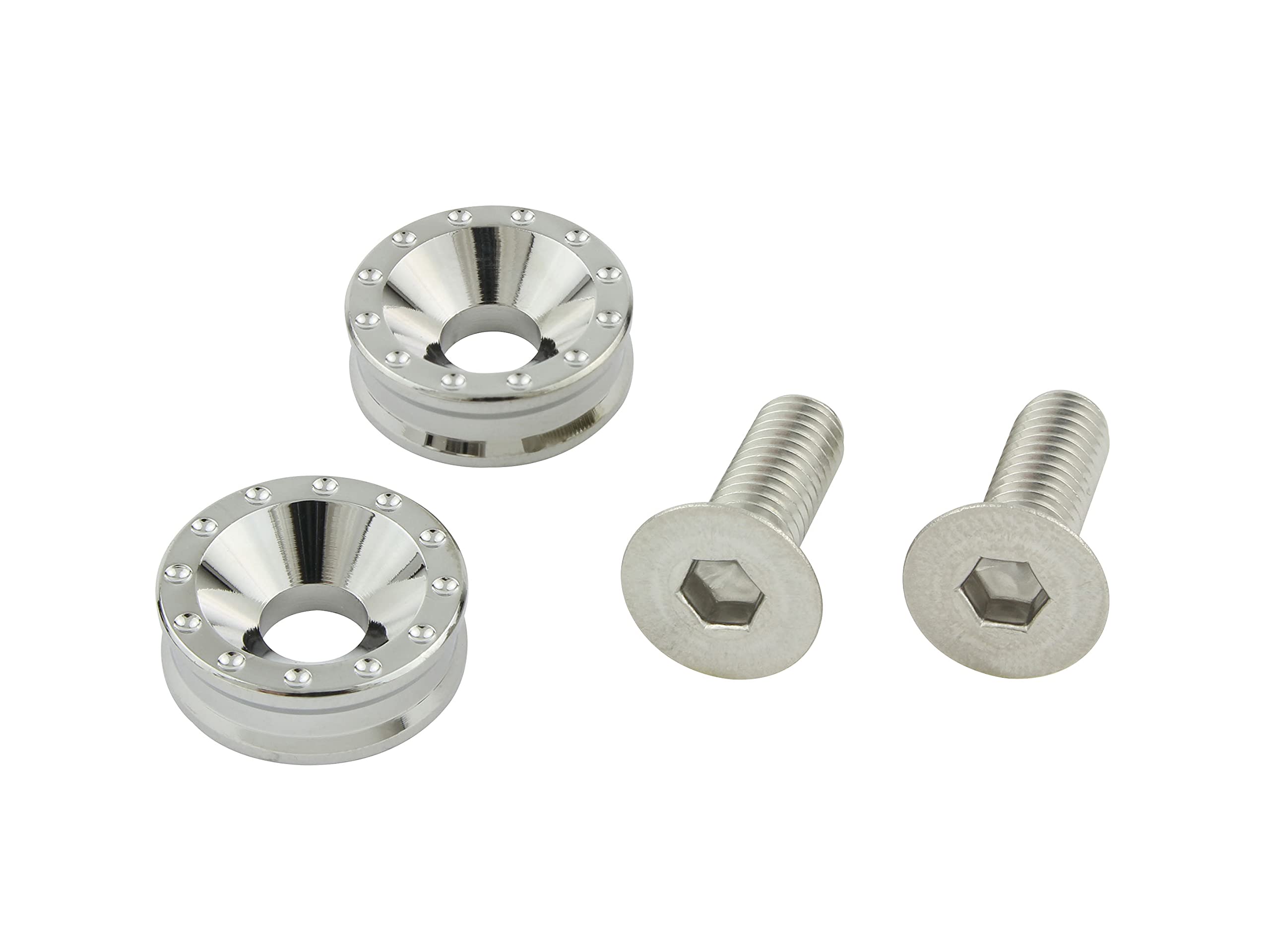 

POSH FAITH Мотоциклетные принадлежности Набор держателей номерного знака из заготовки с винтами с плоской головкой M6 x 18 мм Включает 2 штуки Хромированный 500097