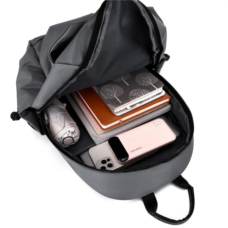 Schoolbag Backpack Men's Large Capacity Business Leisure Computer Bag Simple Trendy Cool Travel Backpack College Student Solid Color School Bag Women