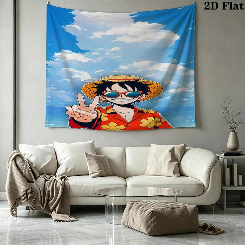 One Piece Monkey D Luffy Wall Tapestry Aesthetic Wall Hanging Printed Fabric Blanket Decorative Tapestries For Bedroom Living Room Home Decor