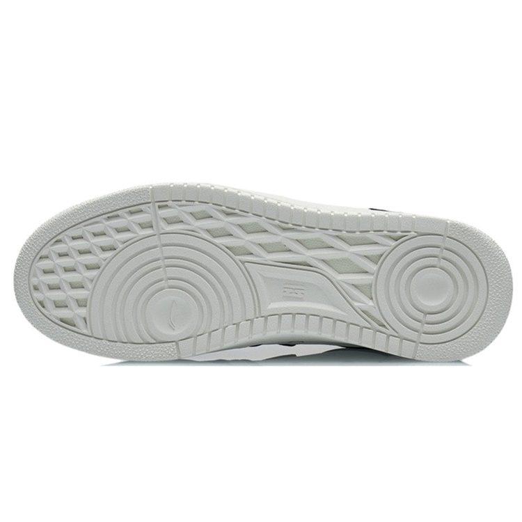 Li Ning Synthetic Leather Slip Resistant Cushioning Abrasion Resistant Low Top Skateboard Shoes Men's White Black AGCR317-2