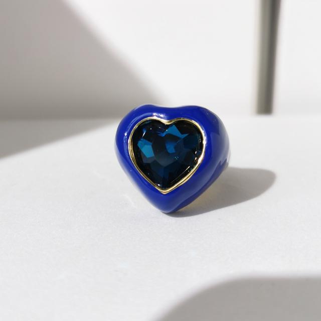 Colorful Glitter Enamel Flower Rings Y2K Fashion Floral Big Chunky Cocktail Ring for Women Girls Party Jewelry Ins Trendy New
