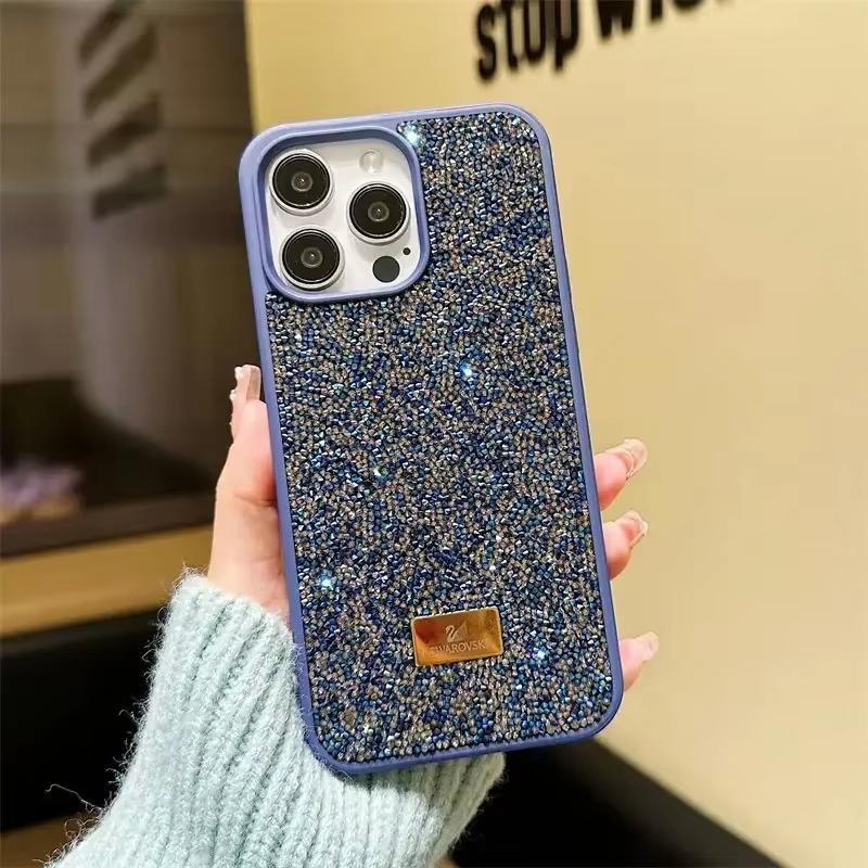 Luxury Shiny Rhinestone Phone Case for Iphone 16 15 14 13 12 11 Pro Max Plus Stylish Women's Back Shock Resistant Case