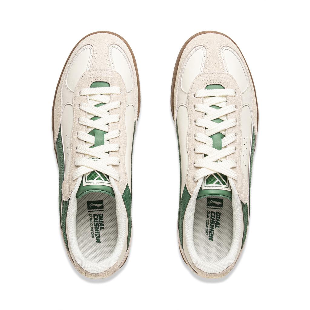 New LiNing Matte Finish Slip Resistant Cushioning And Breathable Low Top Skateboard Shoes Women's White Green AGCV386-7