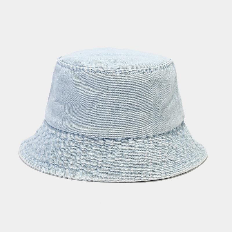 ins big eaves denim bucket hat women's spring and summer face covering sun hat outdoor sunscreen sunshade basin hat