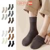 5Pairs Stripe Thermal Mid Length Socks Solid Color Winter Socks Men Thicken Warm Socks  Sleeping