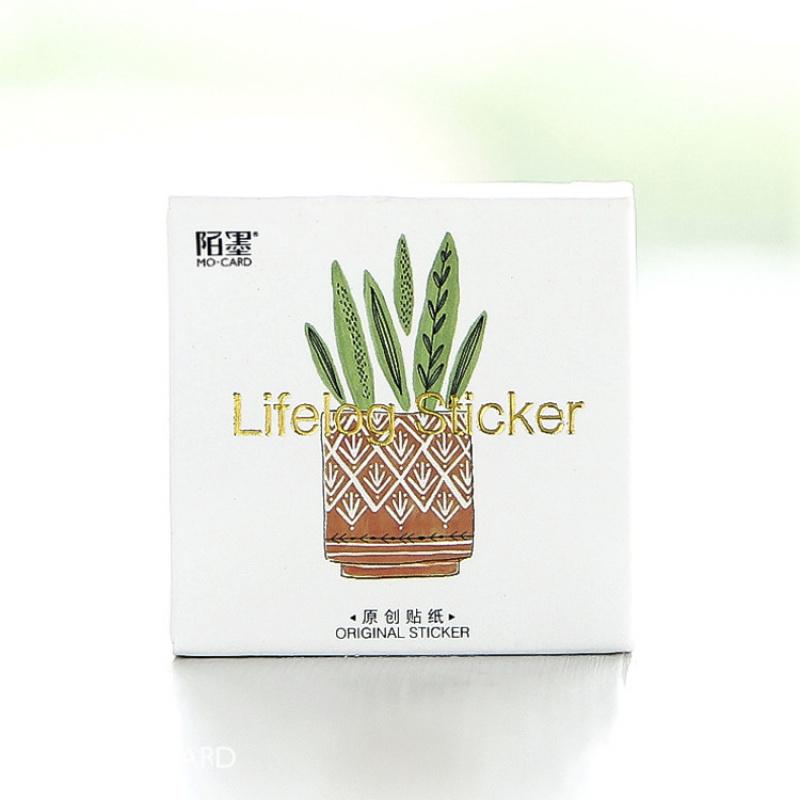 45 Sheets Succulent Green Plant Stickers, Fresh Healing Journal Decor, Potted Plant DIY Collage Material