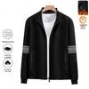 Men's Autumn & Winter Velvet-Lined Casual Baseball Jacket - Trendy Loose Fit with Stand Collar