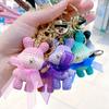 Cartoon Resin Gradual Change Wool Rabbit Keychain Cute Couple Car Key Ring Creative Bag Pendant
