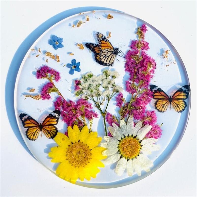 Set di 40 adesivi trasparenti in PET con farfalla vintage per stampi in resina per album fai da te