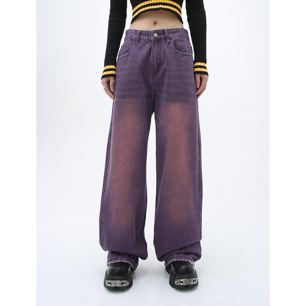 Carmour Denim | Retro Colorful Washed Wide-Leg White Jeans for Men & Women